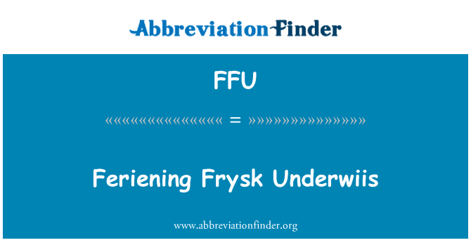 FFU: Feriening Frysk Underwiis