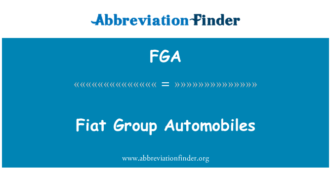 FGA: Automobile FIAT grup