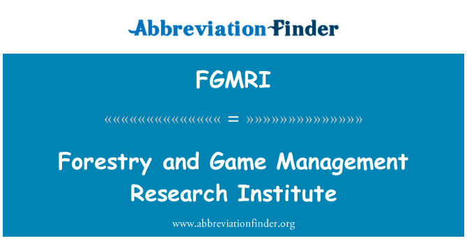 FGMRI: Bosbouw en spel Management Research Institute