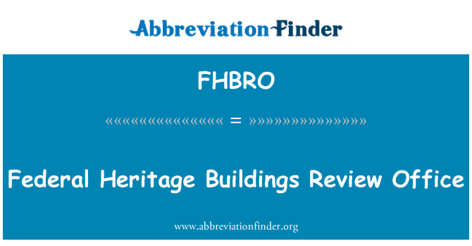 FHBRO: Federal Erbe Gebäude überprüfen Office