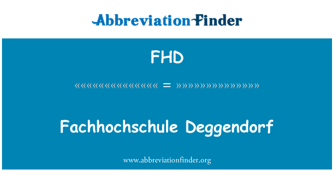FHD: Fachhochschule Deggendorf