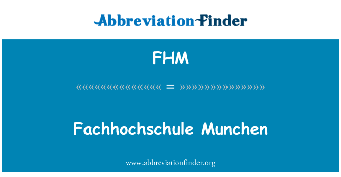 FHM: Fachhochschule Munchen