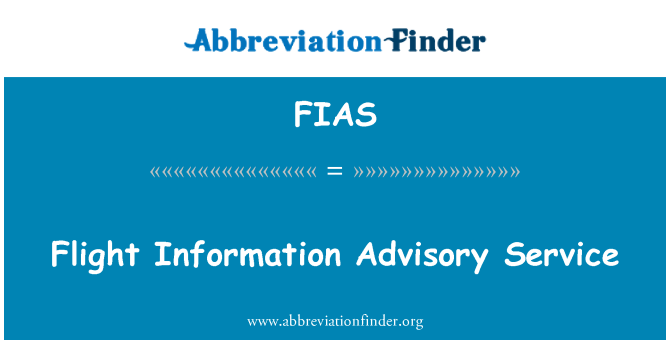 FIAS: บริการให้คำปรึกษาข้อมูลเที่ยวบิน