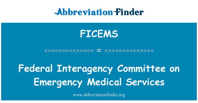 FICEMS: Fédérale Comité interinstitutions sur les Services médicaux d'urgence