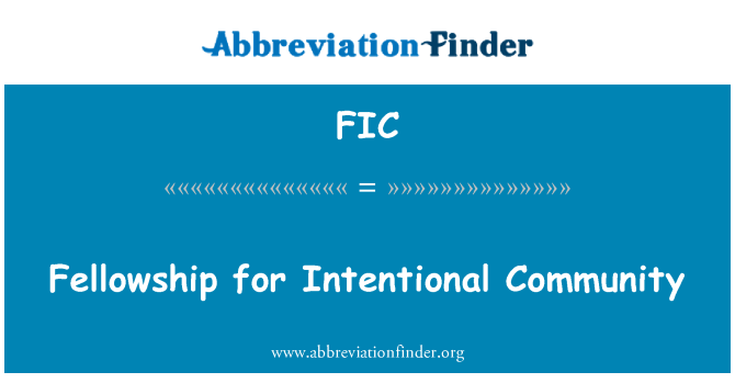 FIC: Fellowship for intenţionată comunitare
