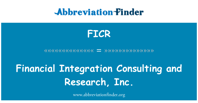 FICR: انضمام کے مالیاتی مشاورتی اور تحقیق, انکا.