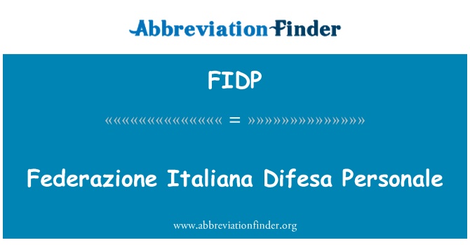 FIDP: Federazione 意大利全国 Personale