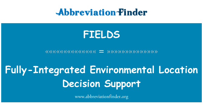 FIELDS: Situació ambiental completament integrat suport de decisió