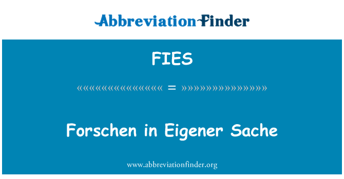 FIES: Forschen di Eigener Sache