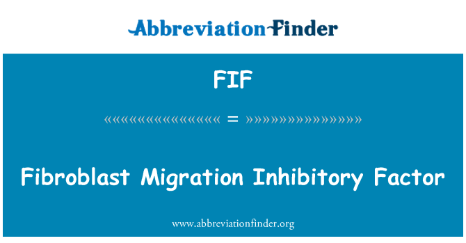 FIF: Fibroblast sou imigrasyon te raple Présente dekonpoze an faktè