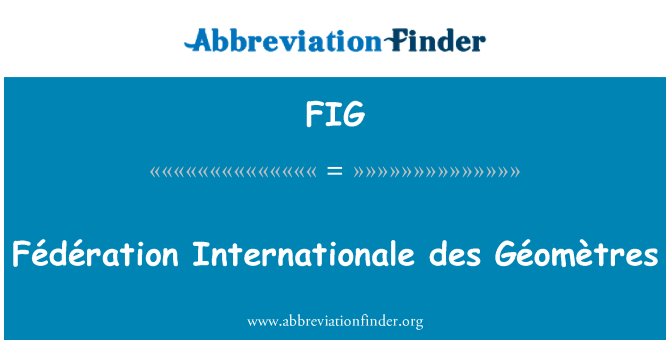 FIG: Fédération Internationale des Géomètres