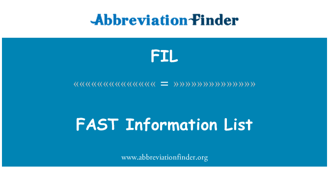 FIL: Liste d'Information rapide