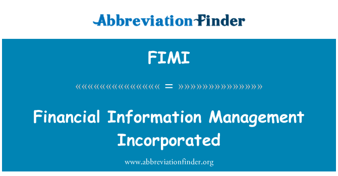 FIMI: Rheoli gwybodaeth ariannol sy'n ymgorffori