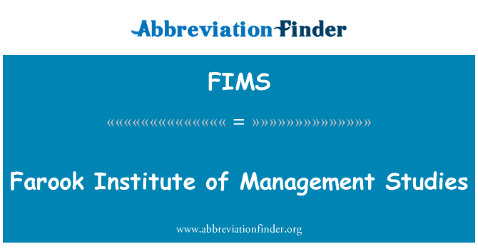 FIMS: Pirmas Antras institutas ir tvarkymo studijų