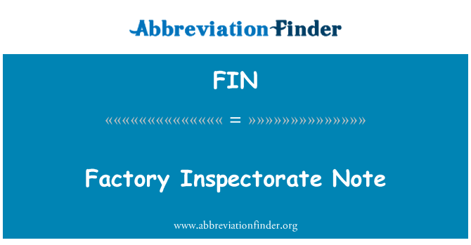 FIN: 工厂督察注