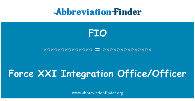FIO: Memaksa XXI integrasi kantor/Officer