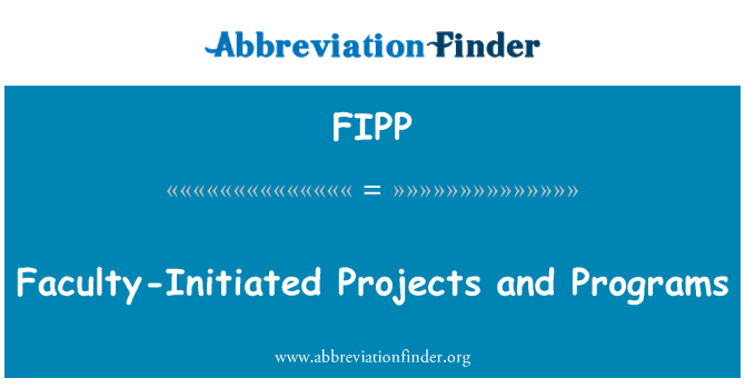 FIPP: ביוזמת הפקולטה פרויקטים ותכניות