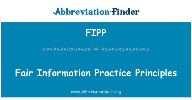 FIPP: Principy spravedlivé informace