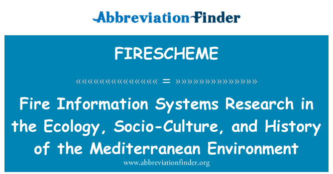 FIRESCHEME: Kebakaran penyelidikan sistem maklumat ekologi, sosio-budaya dan sejarah persekitaran Mediterranean