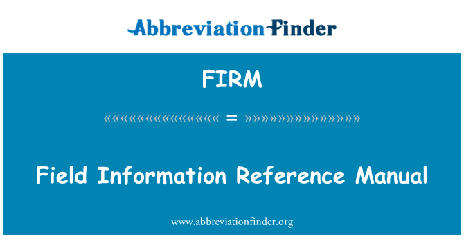 FIRM: Manual de referencia de información de campo