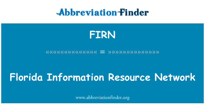 FIRN: फ्लोरिडा सूचना संसाधन नेटवर्क