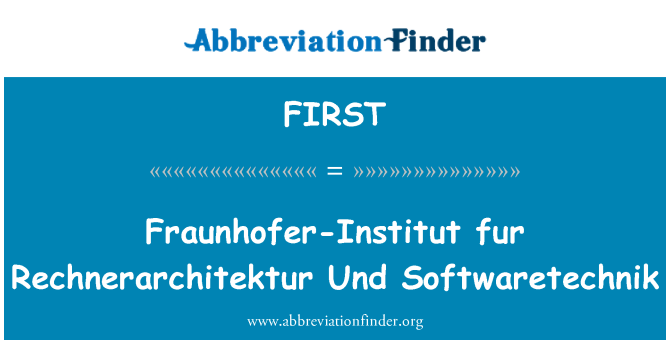 FIRST: Bulu Fraunhofer-Institut Rechnerarchitektur Und Softwaretechnik