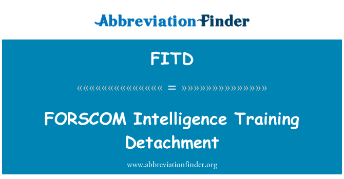 FITD: Ilqugħ tat-taħriġ tal-intelliġenza ta ' FORSCOM
