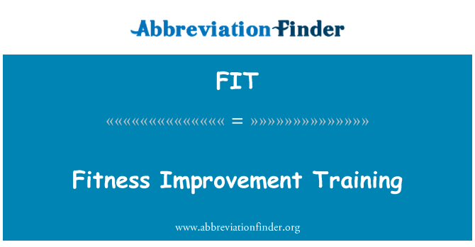 FIT: Fitnes izboljšanje usposabljanja