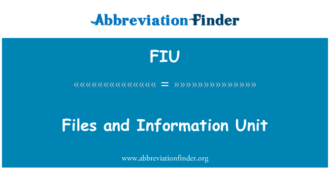 FIU: Soubory a informační jednotku