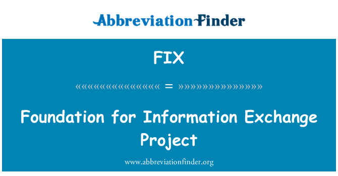 FIX: Základem projektu na výměnu informací
