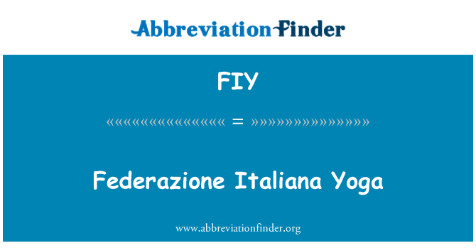 FIY: Federazione Italiana Yoga