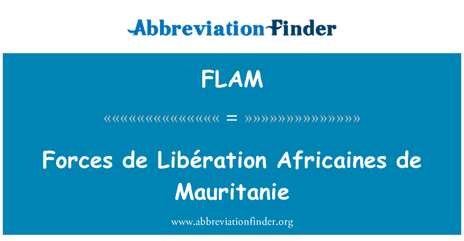 FLAM: Snaga de Libération Africaines de Mauritanie
