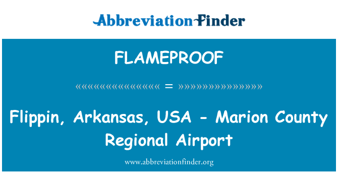 FLAMEPROOF: Flippin, Arkansas, USA - Marion County Regional Airport