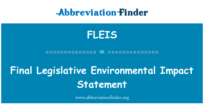 FLEIS: Declaració final legislativa d'impacte ambiental