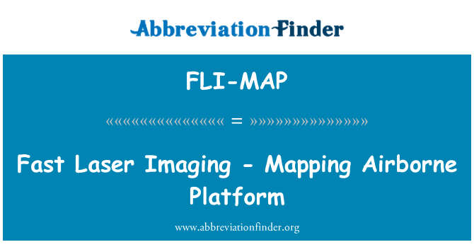 FLI-MAP: เลเซอร์รวดเร็วภาพ - แมปแพลตฟอร์มอากาศ