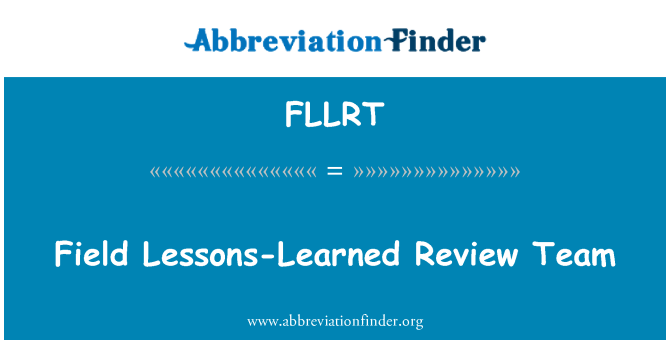 FLLRT: 필드 레슨 배운 검토 팀