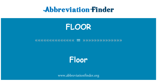 FLOOR: 地板