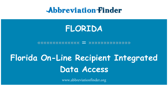 FLORIDA: Dostop do On-Line prejemnikov integriranih podatkov Florida