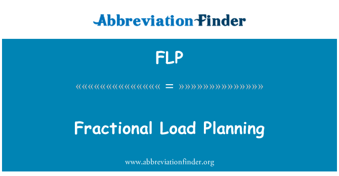FLP: Fractionele Load Planning