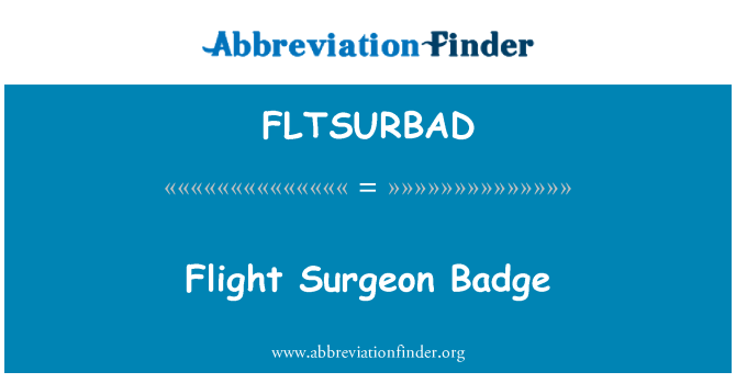 FLTSURBAD: ป้ายเที่ยวบินศัลยแพทย์