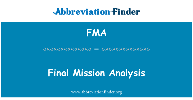FMA: Analisis misi akhir