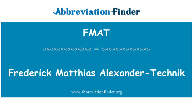 FMAT: 프레드릭 Matthias 알렉산더-Technik