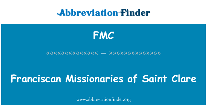 FMC: Franciskanska missionärer i Saint Clare