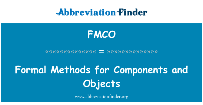 FMCO: Формальные методы для объектов и компонентов