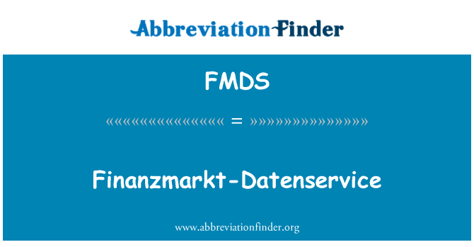 FMDS: Finanzmarkt-Datenservice