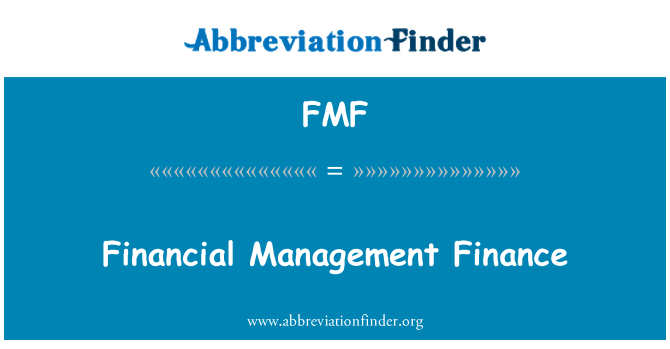 FMF: Gestion financière Finance