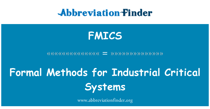 FMICS: Formele methoden voor industriële kritieke systemen