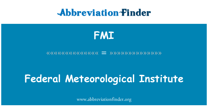 FMI: Zvezni meteorološkega inštituta