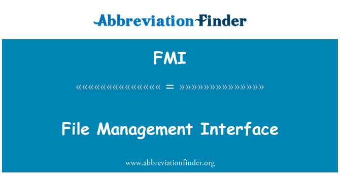 FMI: Interface de gerenciamento de arquivo