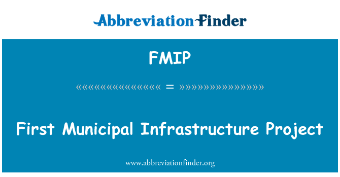 FMIP: Esimene omavalitsuste infrastruktuuri projekt